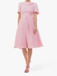 Jolie Moi Valery Button Collar Flared Dress, Light Pink