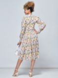 Jolie Moi Vesper Long Sleeve Floral Midi Dress, Yellow/Multi