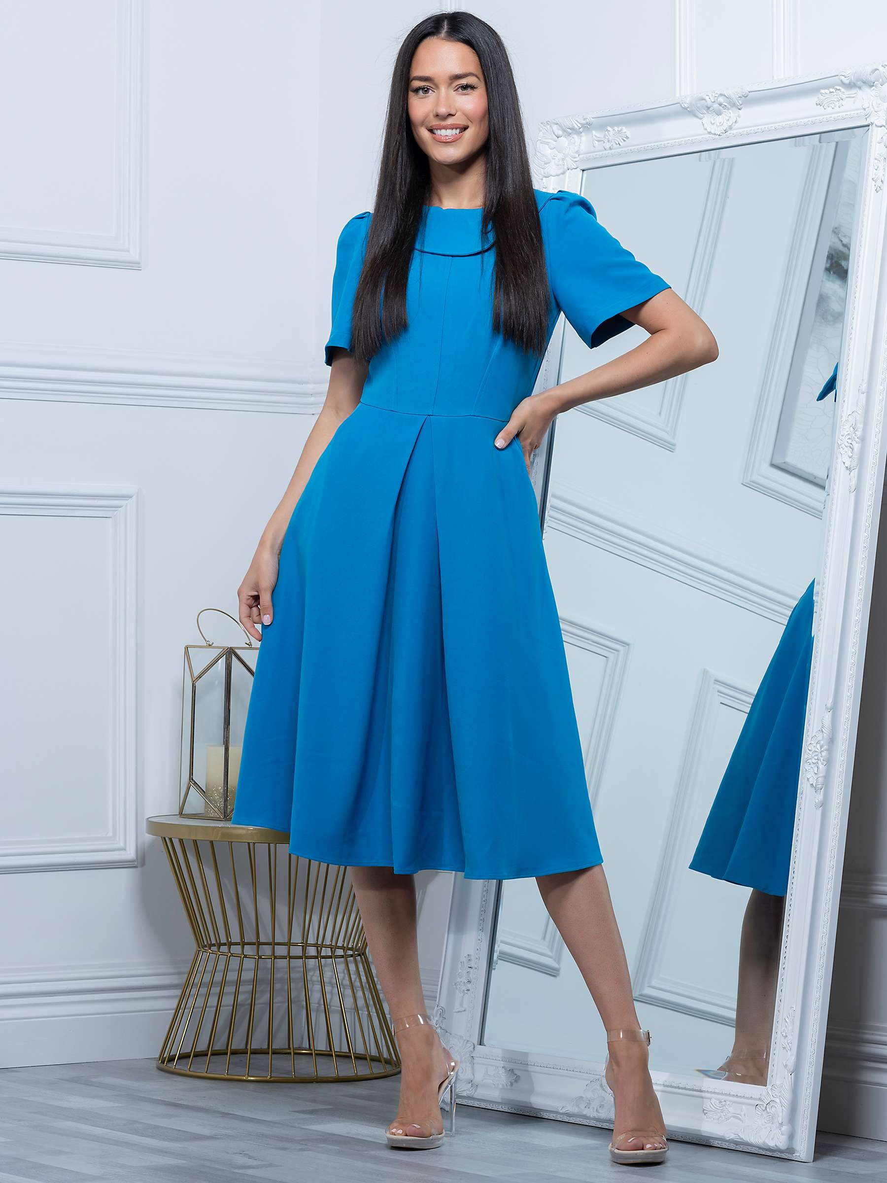 Buy Jolie Moi Deborah Ponte De Roma Dress, Blue Online at johnlewis.com
