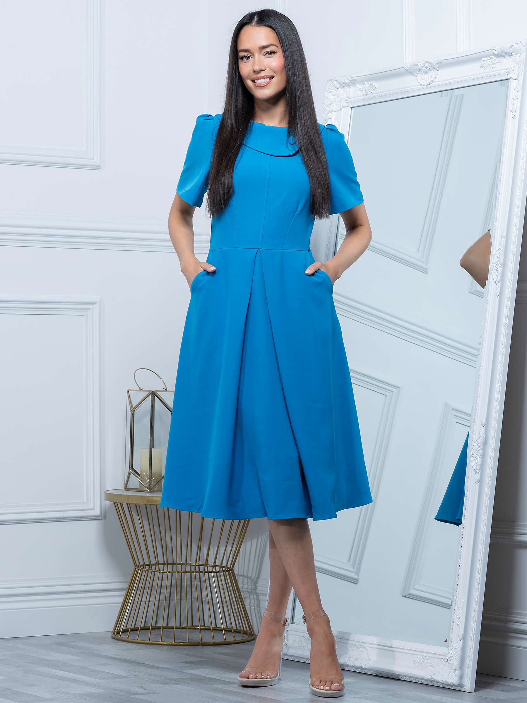 Buy Jolie Moi Deborah Ponte De Roma Dress, Blue Online at johnlewis.com