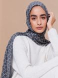 Aab Quatrefoil Print Hijab, Grey/Multi