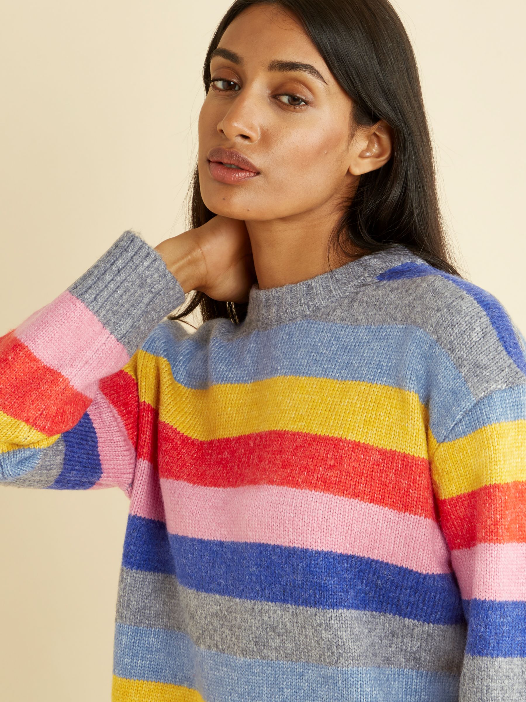 Albaray Stripe Knitted Jumper, Multi at John Lewis & Partners