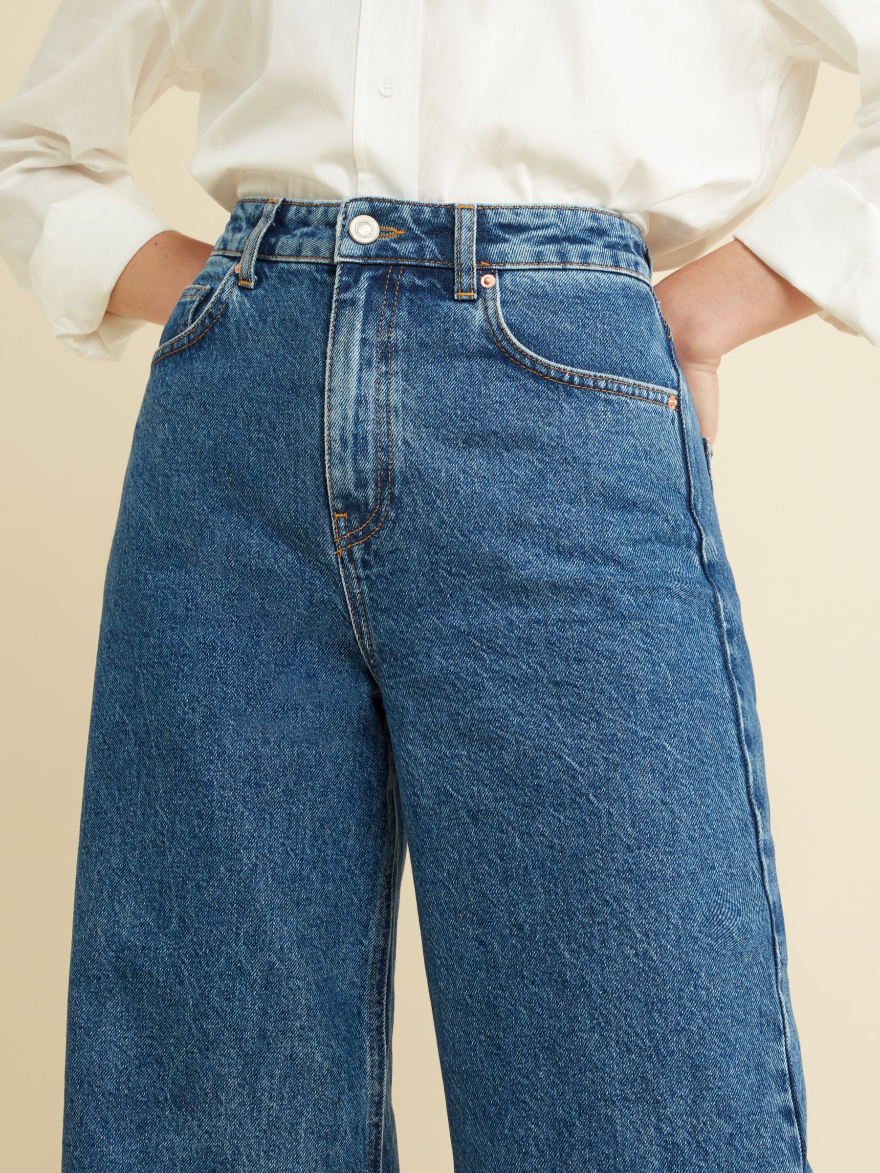 Albaray Wide Leg Jeans, Blue Indigo at John Lewis & Partners