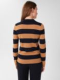 Hobbs Alexis Stripe Fine Jumper, Navy/Camel