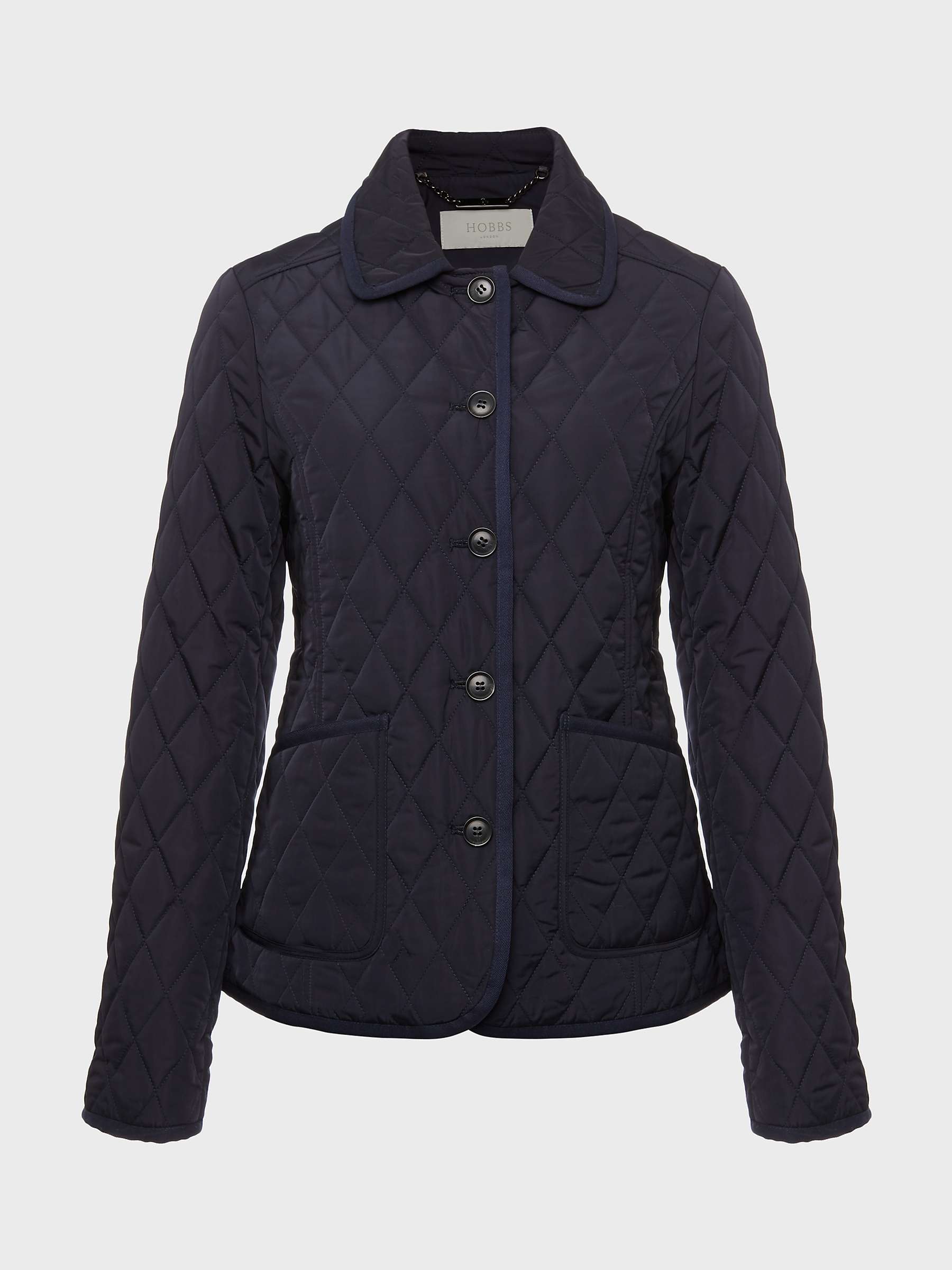 Hobbs Josephine Quilted Jacket, Midnight Navy at John Lewis & Partners