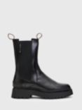 AllSaints Amber Leather Chelsea Boots, Black, Black