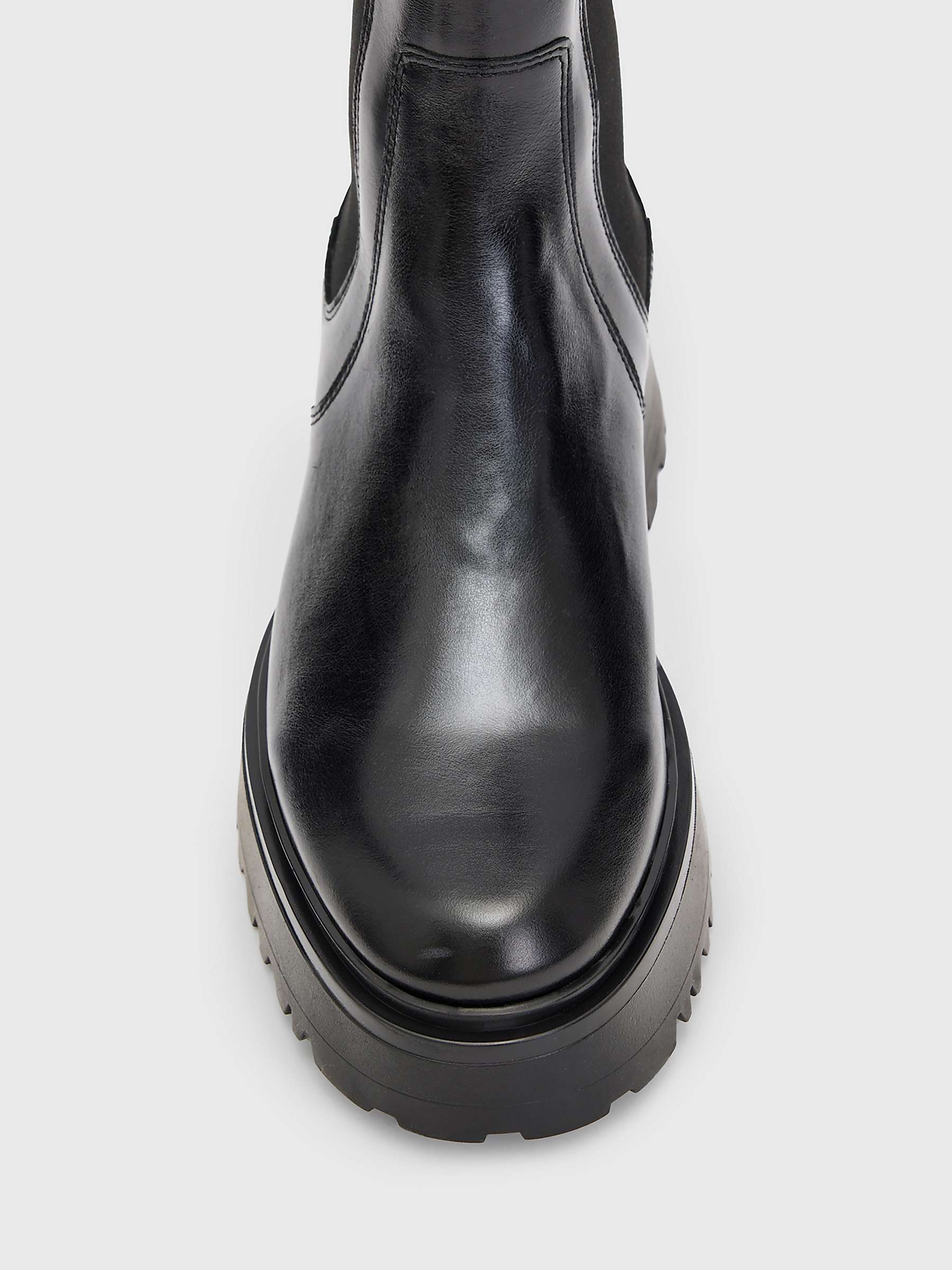 Buy AllSaints Amber Leather Chelsea Boots, Black Online at johnlewis.com