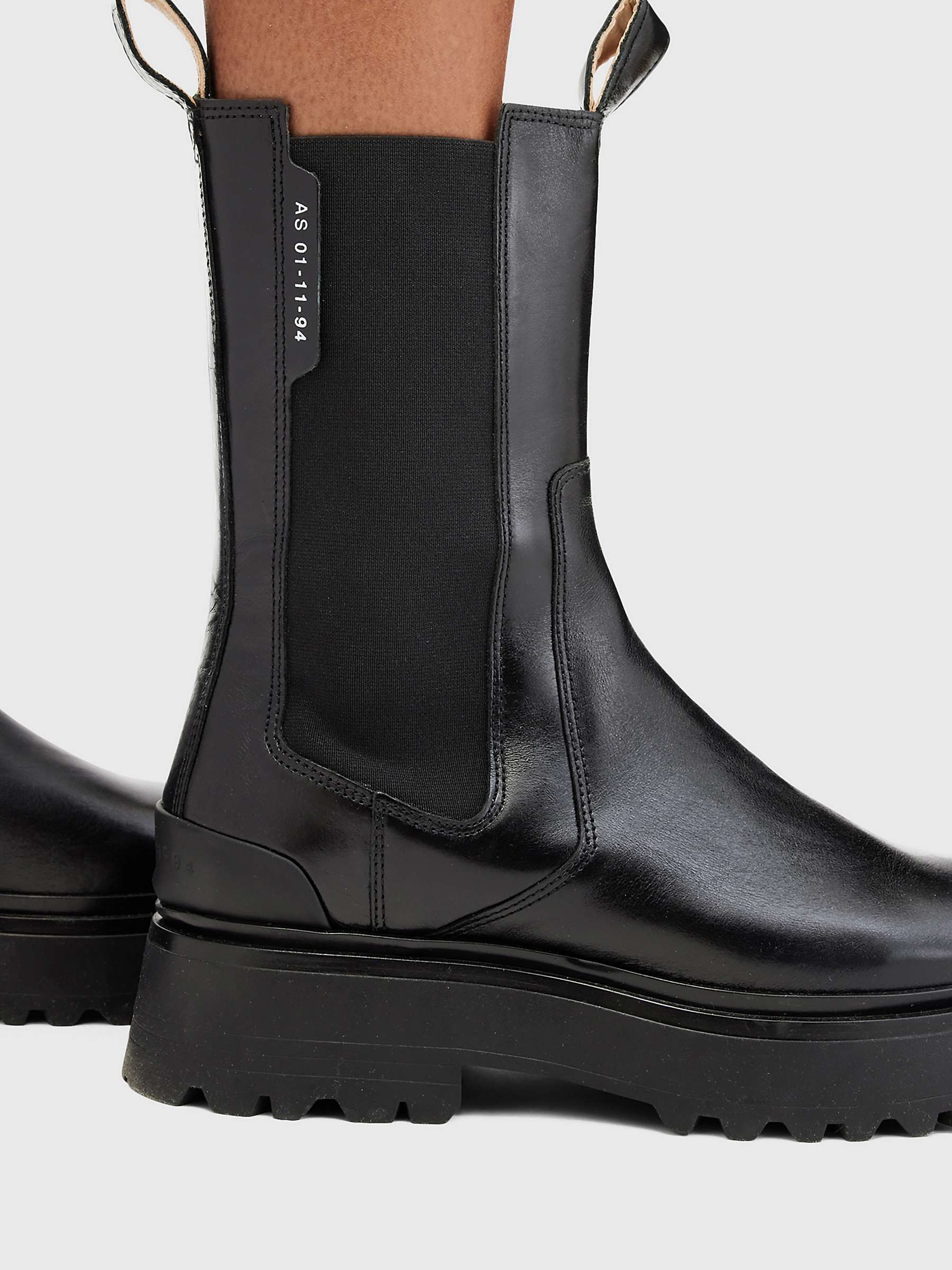 Buy AllSaints Amber Leather Chelsea Boots, Black Online at johnlewis.com
