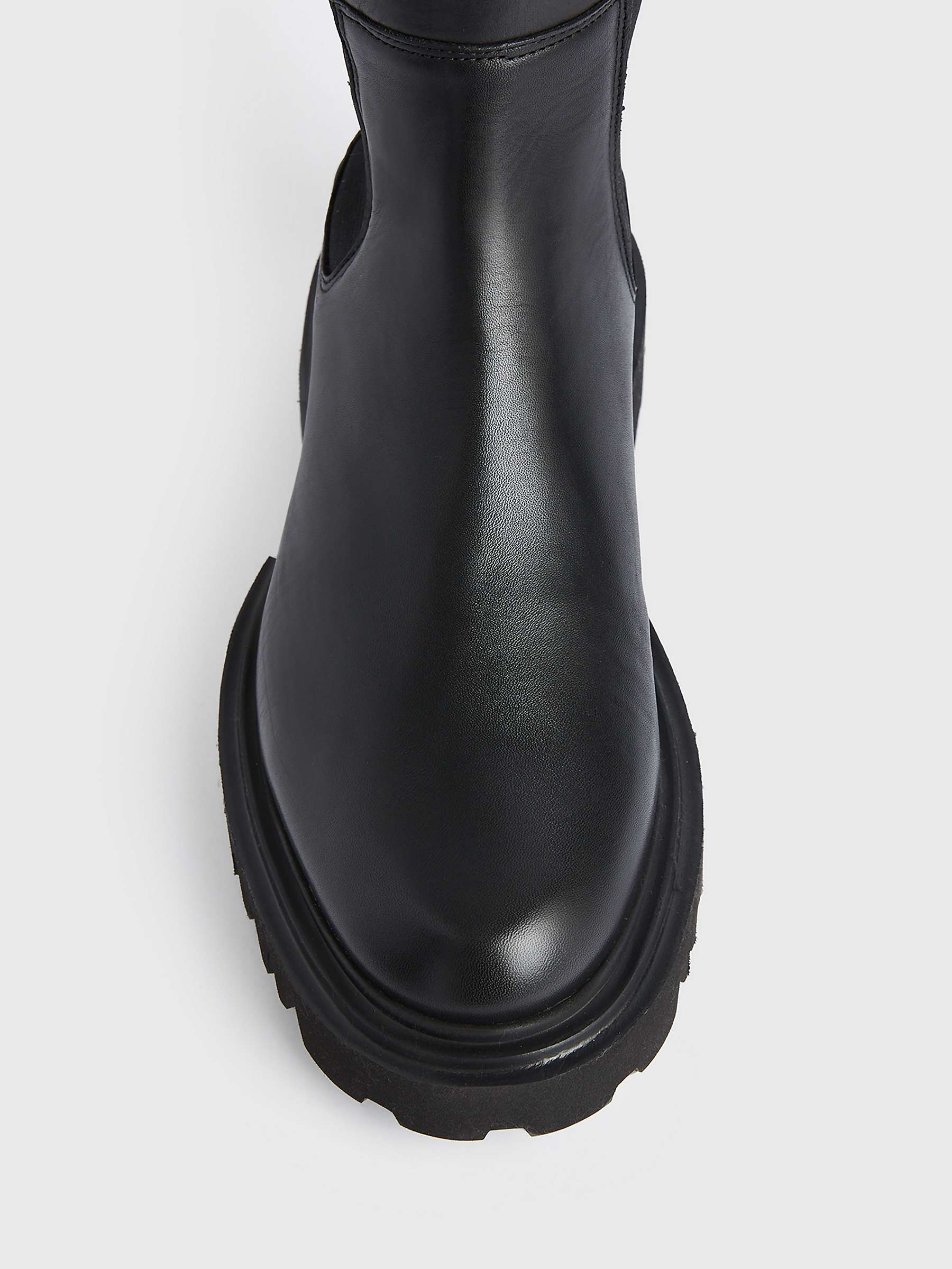 Buy AllSaints Maeve Leather Knee High Boots Online at johnlewis.com