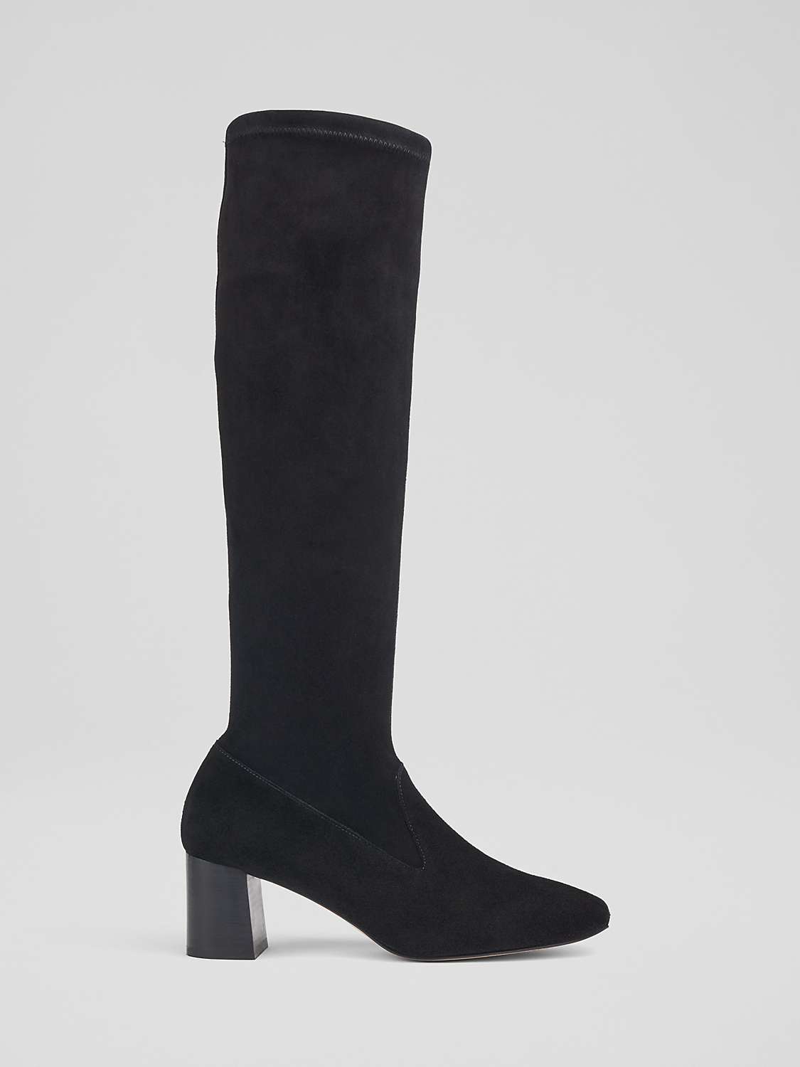 Buy L.K.Bennett Davina Suede Knee High Sock Boots Online at johnlewis.com