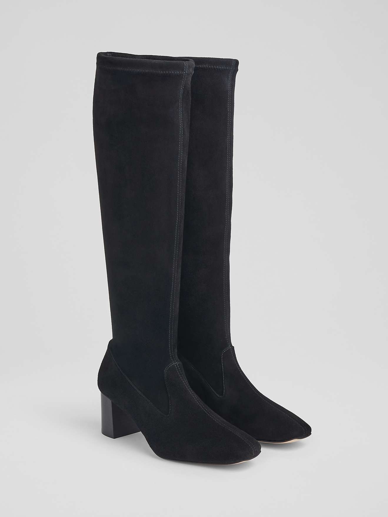 Buy L.K.Bennett Davina Suede Knee High Sock Boots Online at johnlewis.com