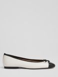 L.K.Bennett Kara Leather And Patent Toe Cap Ballet Pumps, White/Black