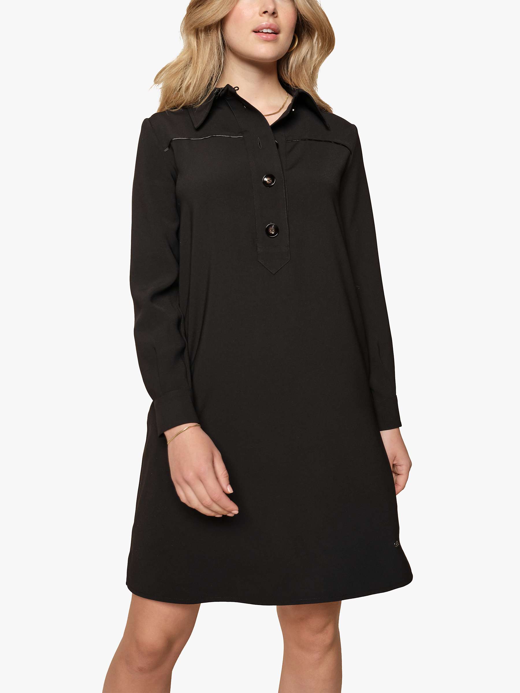 Buy MOS MOSH Caily Leia Long Sleeve Collared Knee Length Dress, Black Online at johnlewis.com
