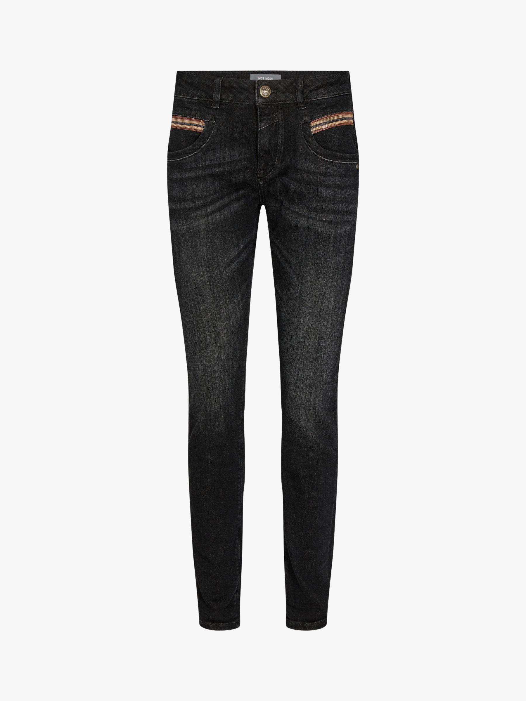 Buy MOS MOSH Naomi Chain Brushed Slim Fit Jeans, Black Online at johnlewis.com