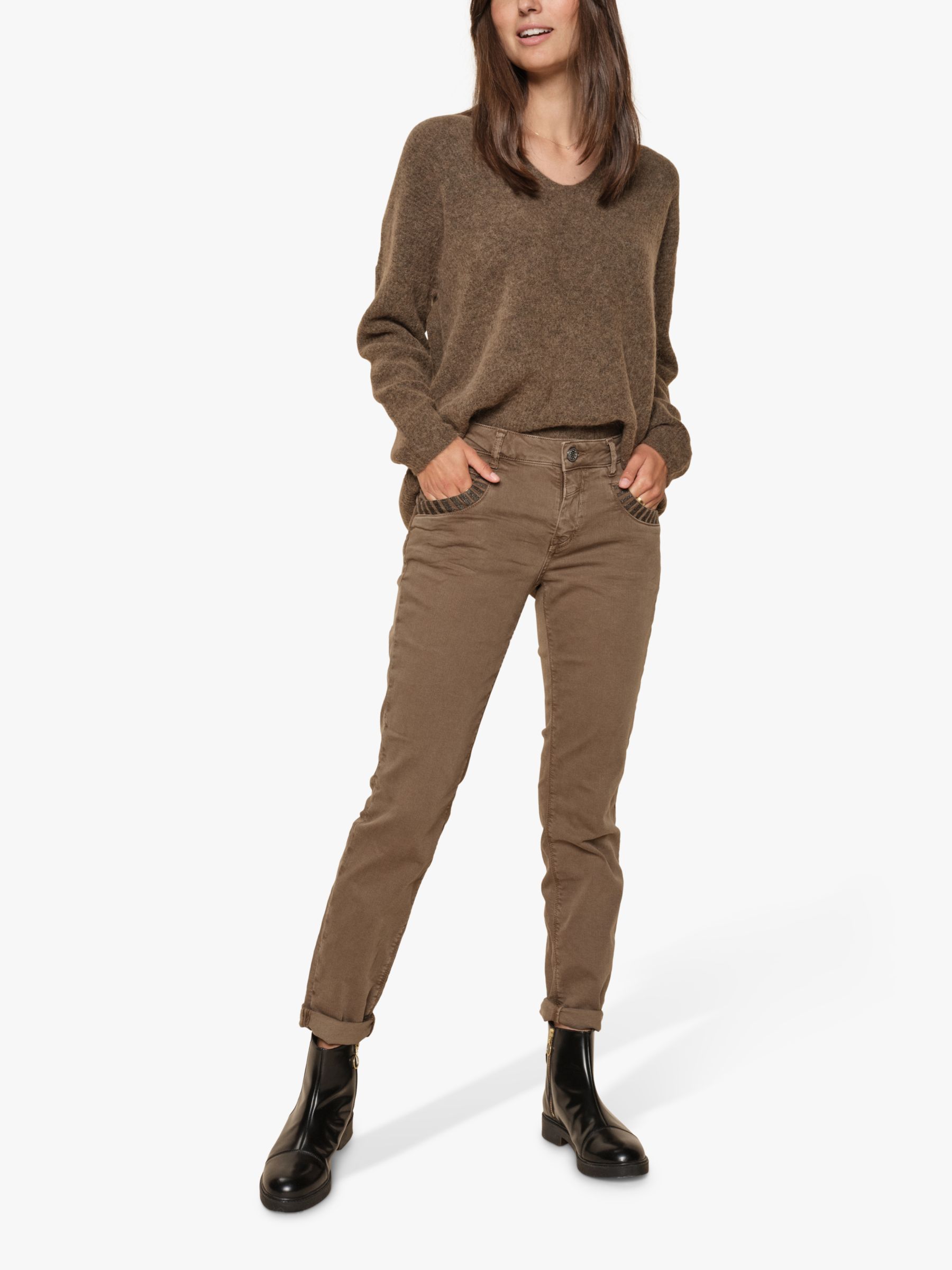 MOS MOSH Naomi Colour Glow Jeans, Capers Green at John Lewis &