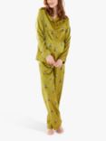 Chelsea Peers Bumble Bee Satin Maternity Pyjama Set, Olive