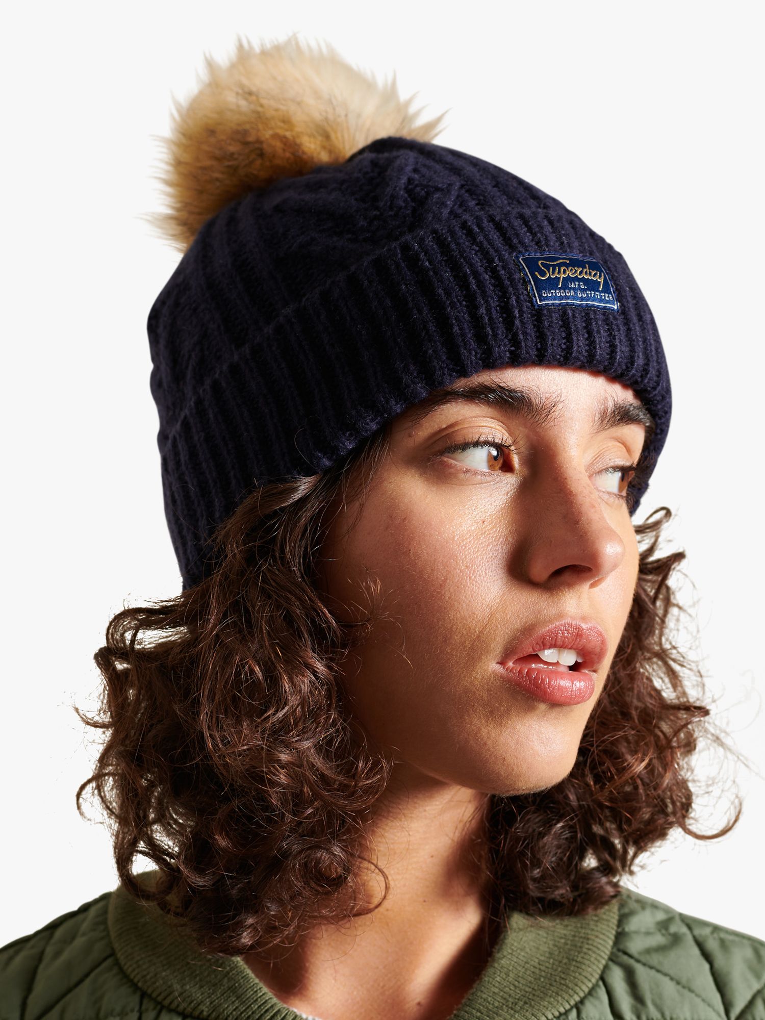 Partners Eclipse at Superdry Navy Tweed Cable & Lewis Beanie, John