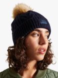 Superdry Tweed Cable Beanie, Eclipse Navy