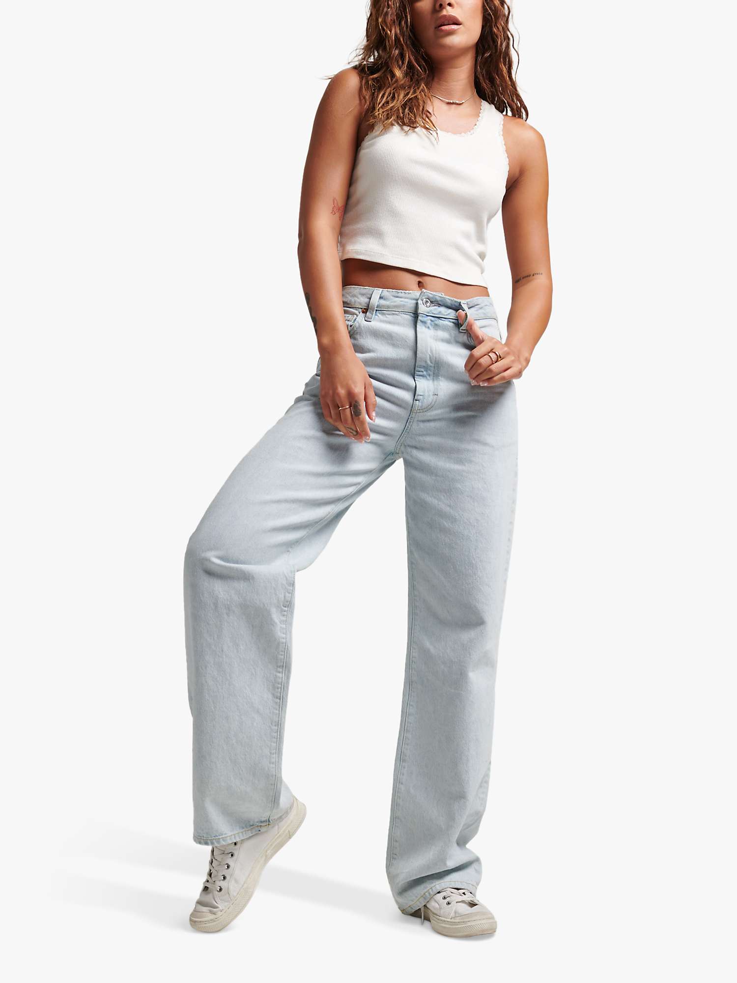 Buy Superdry Organic Cotton Vintage Wide Jeans Online at johnlewis.com