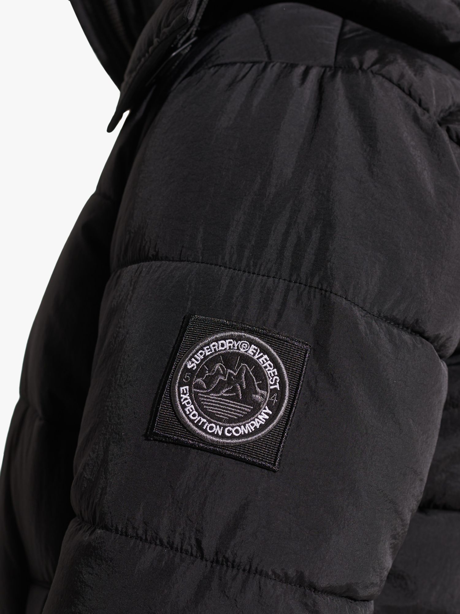 Superdry Expedition Cocoon Padded Coat, Black at John Lewis & Partners