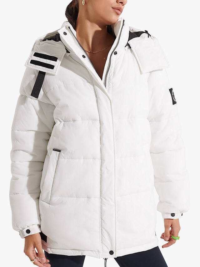 Superdry Expedition Cocoon Padded Coat, New Chalk at John Lewis & Partners