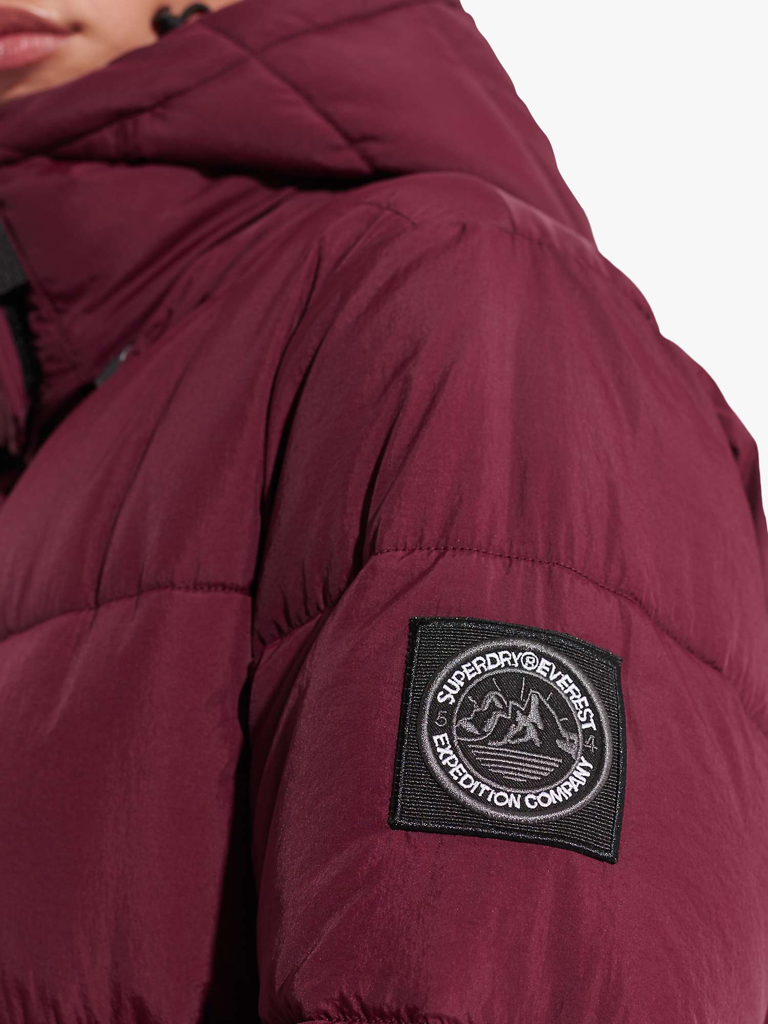 Superdry Expedition Cocoon Padded Coat, Port at John Lewis & Partners
