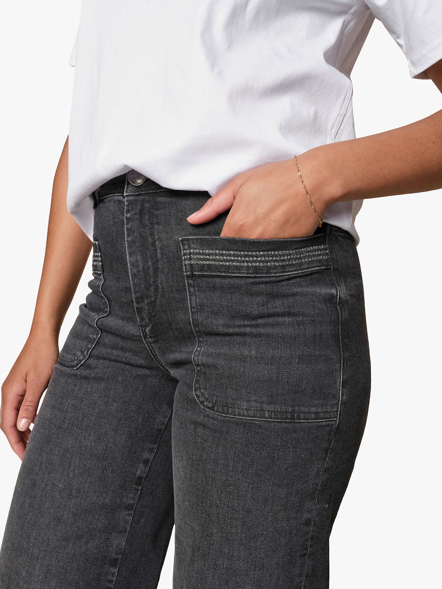 Buy MOS MOSH Colette Regent High Waisted Flared Jeans, Dark Grey Online at johnlewis.com