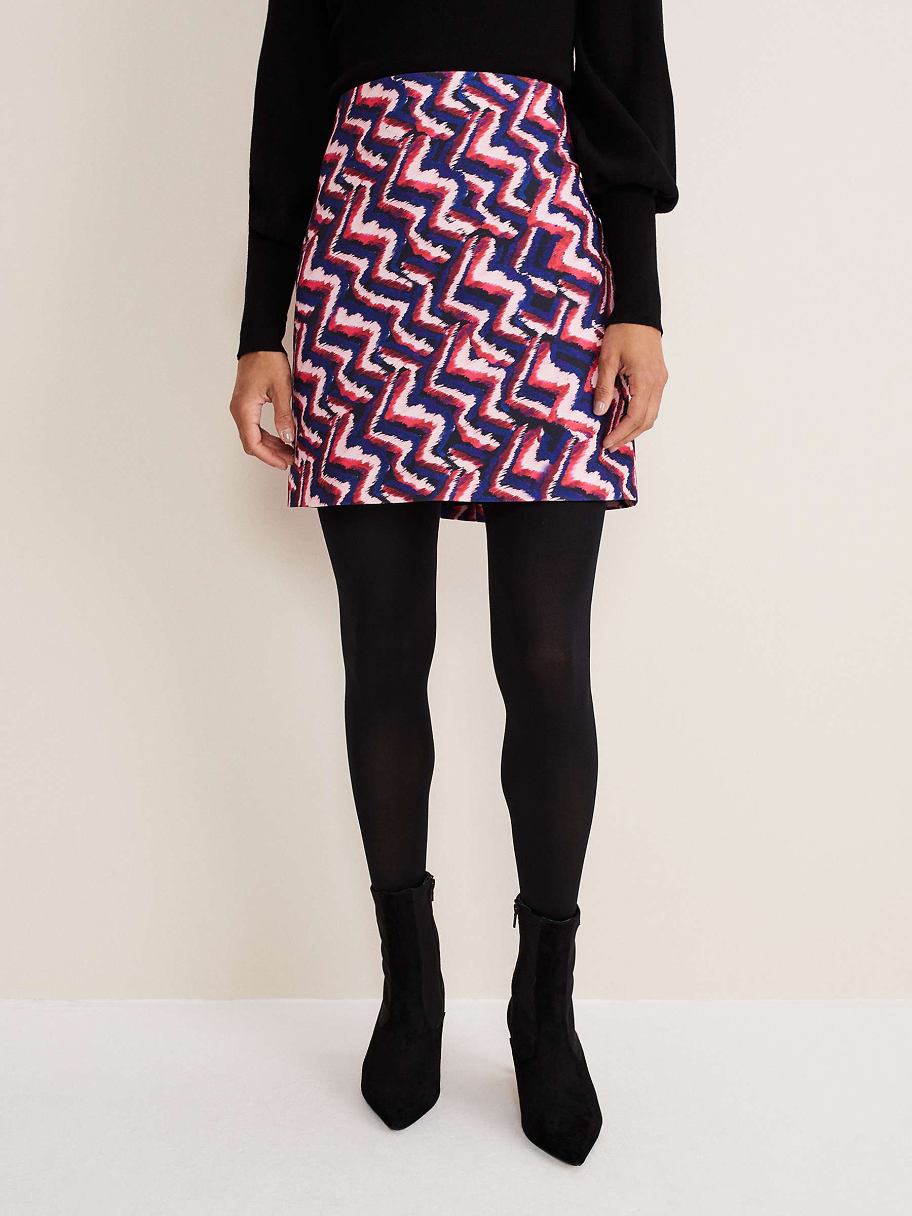 Buy Phase Eight Dorothy Zig Zag Print Mini Skirt, Pink/Blue Online at johnlewis.com