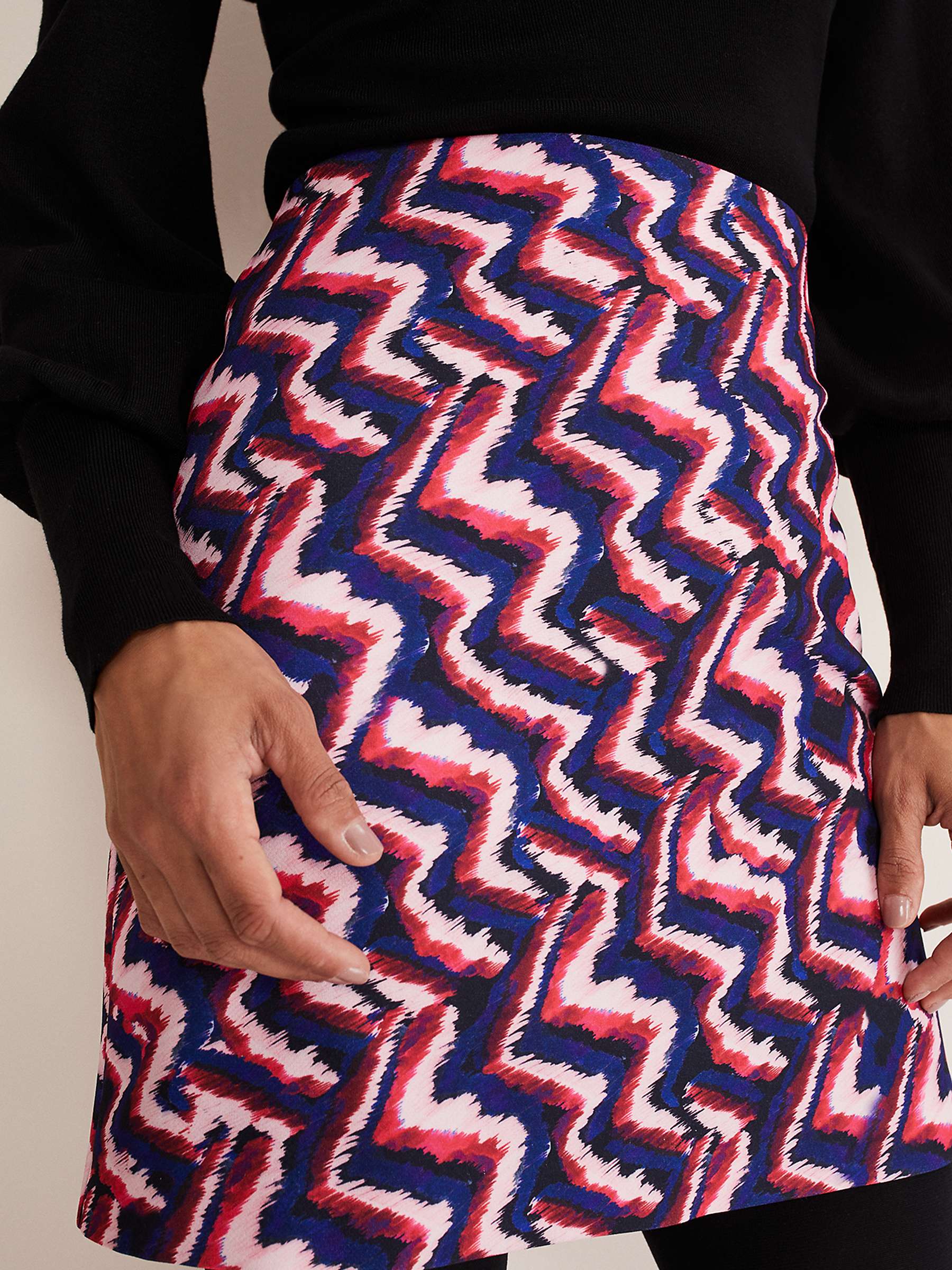 Buy Phase Eight Dorothy Zig Zag Print Mini Skirt, Pink/Blue Online at johnlewis.com