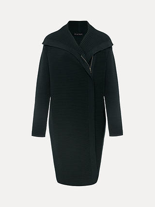 Phase Eight Sophia Ribbed Coat, Forest Green