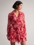Ted Baker Linndie Floral Wrap Mini Dress, Red