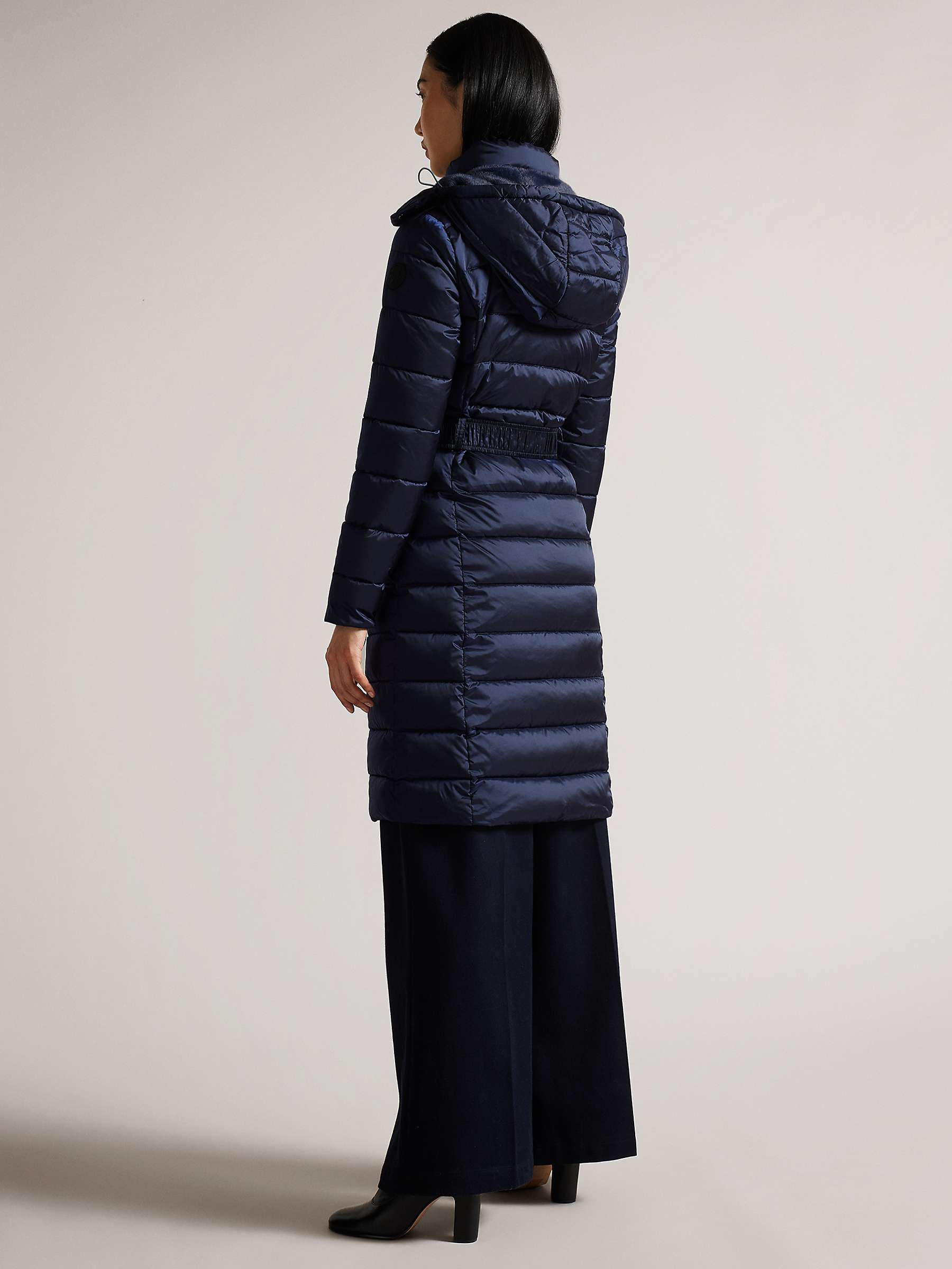 Ted Baker Aliciee Long Padded Coat, Navy at John Lewis & Partners