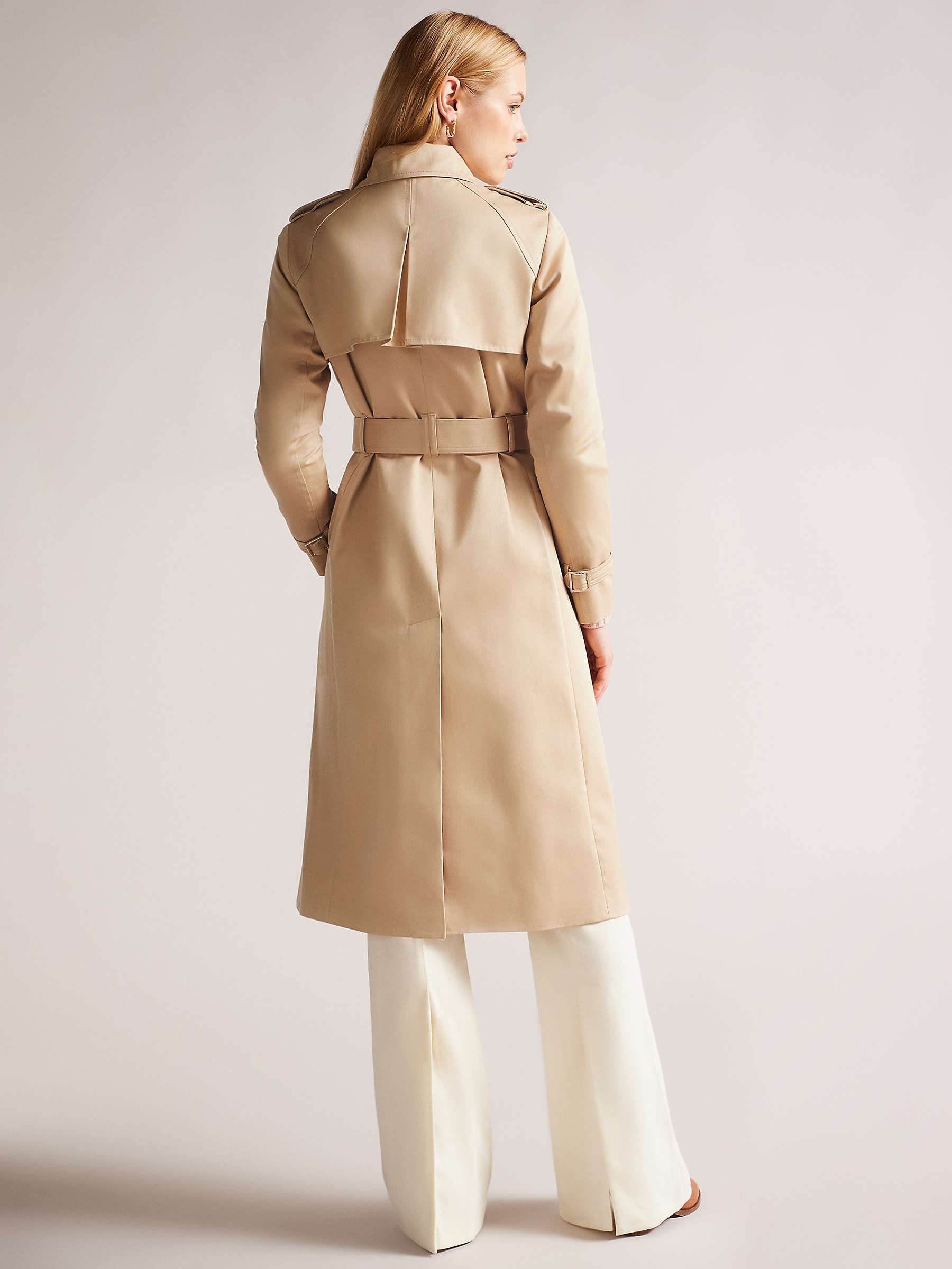 Buy Ted Baker Robbii Double Breasted Trench Coat, Neutral Online at johnlewis.com