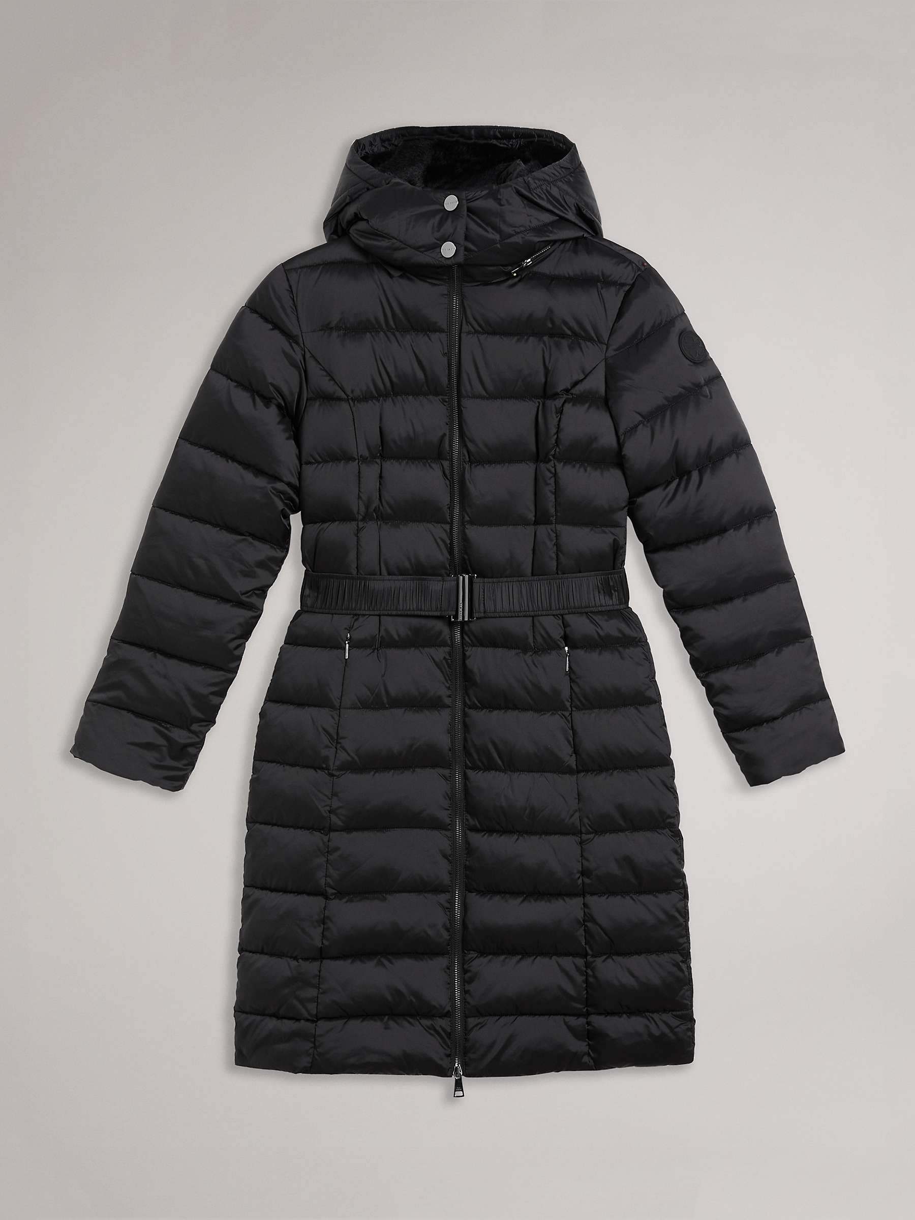 Buy Ted Baker Aliciee Longline Hooded Padded Coat, Black Online at johnlewis.com