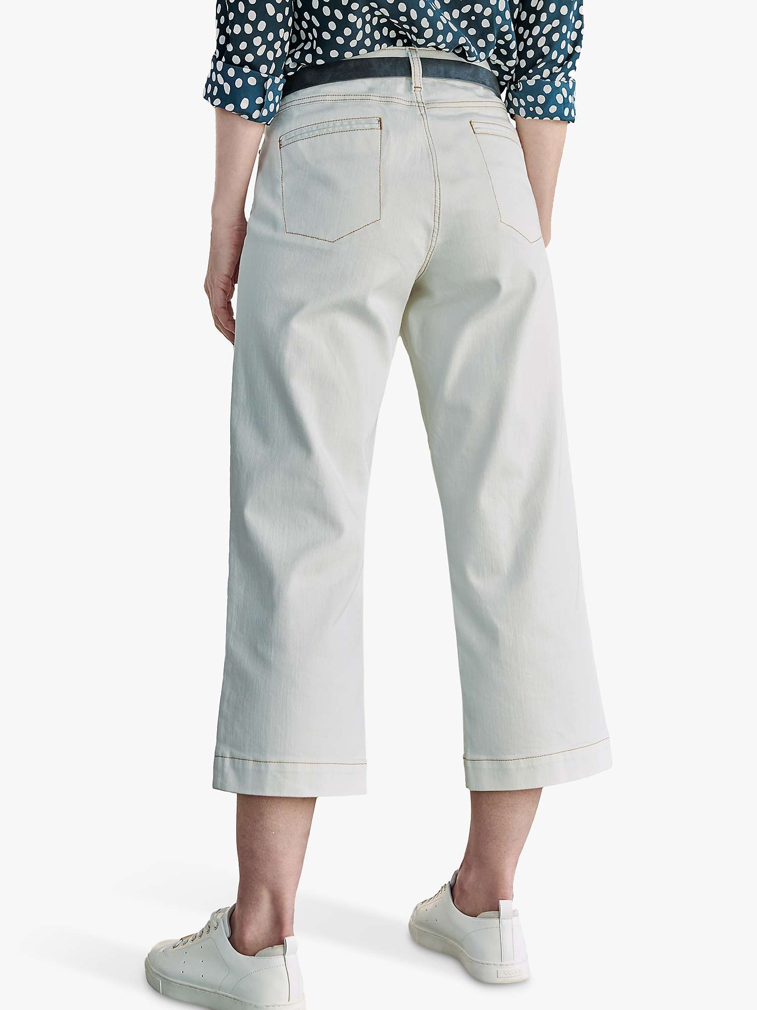 Buy Pure Collection Wide Leg Cropped Jeans, Ecru Online at johnlewis.com
