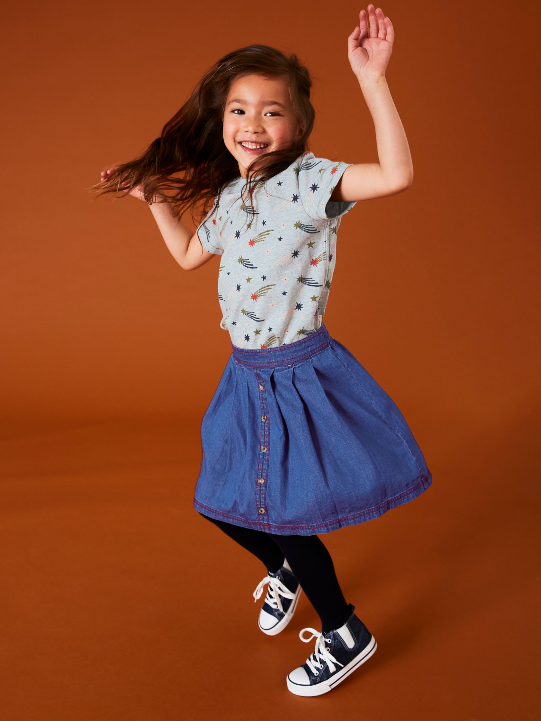White Stuff Kids' Nora Denim Skirt, Blue at John Lewis & Partners