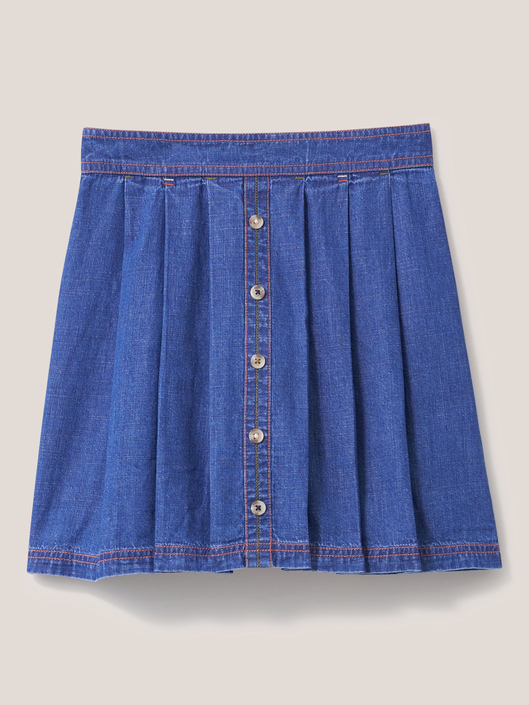 White Stuff Kids' Nora Denim Skirt, Blue at John Lewis & Partners