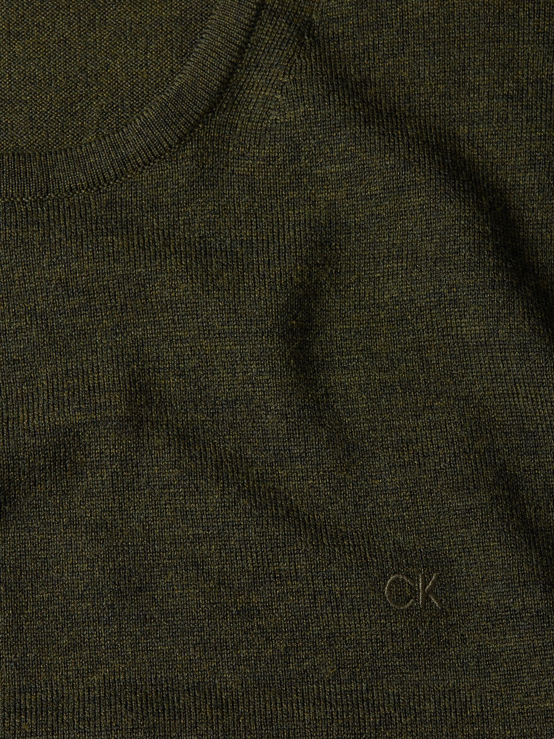 Calvin Klein Superior Wool Jumper, Dark Olive, XS