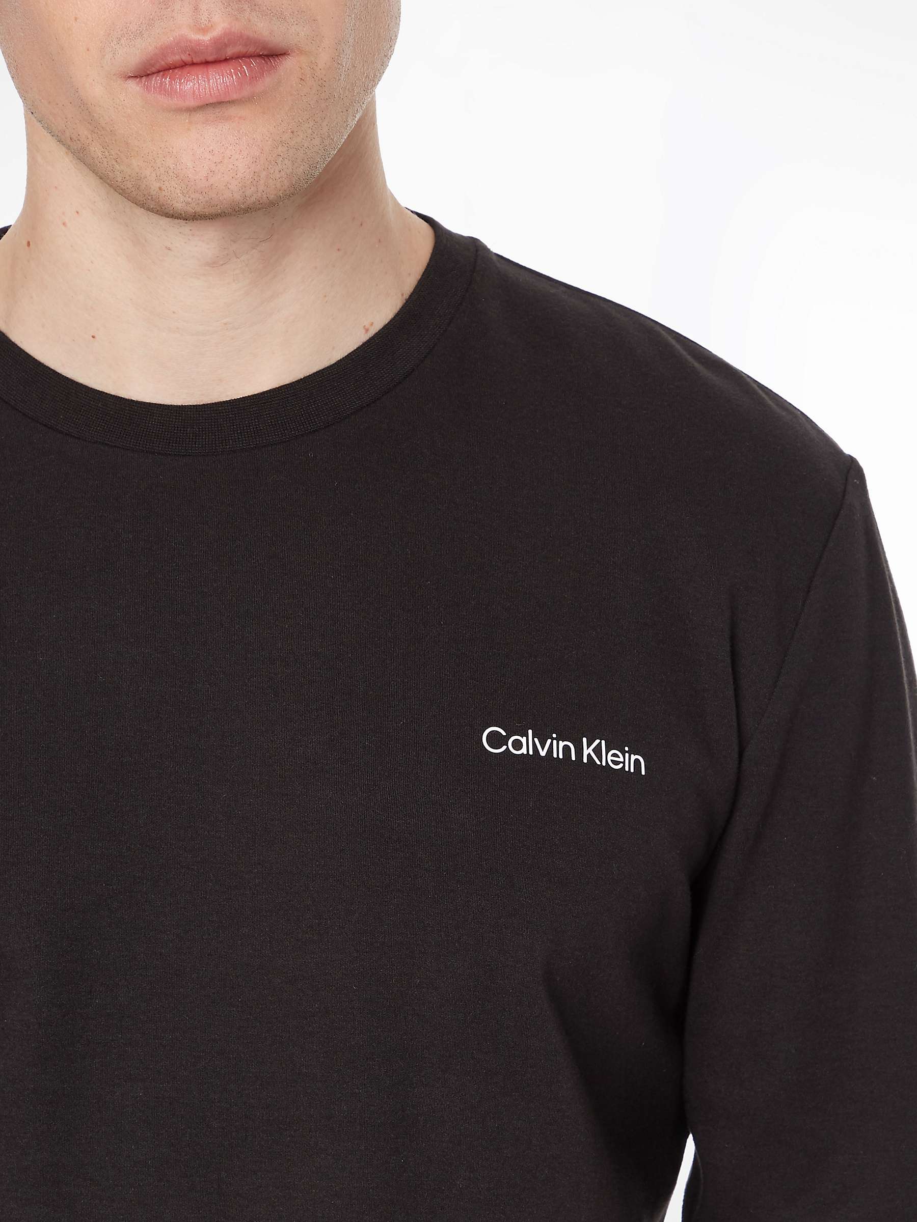 Calvin Klein Interlocking Long Sleeve T-Shirt, CK Black at John Lewis ...