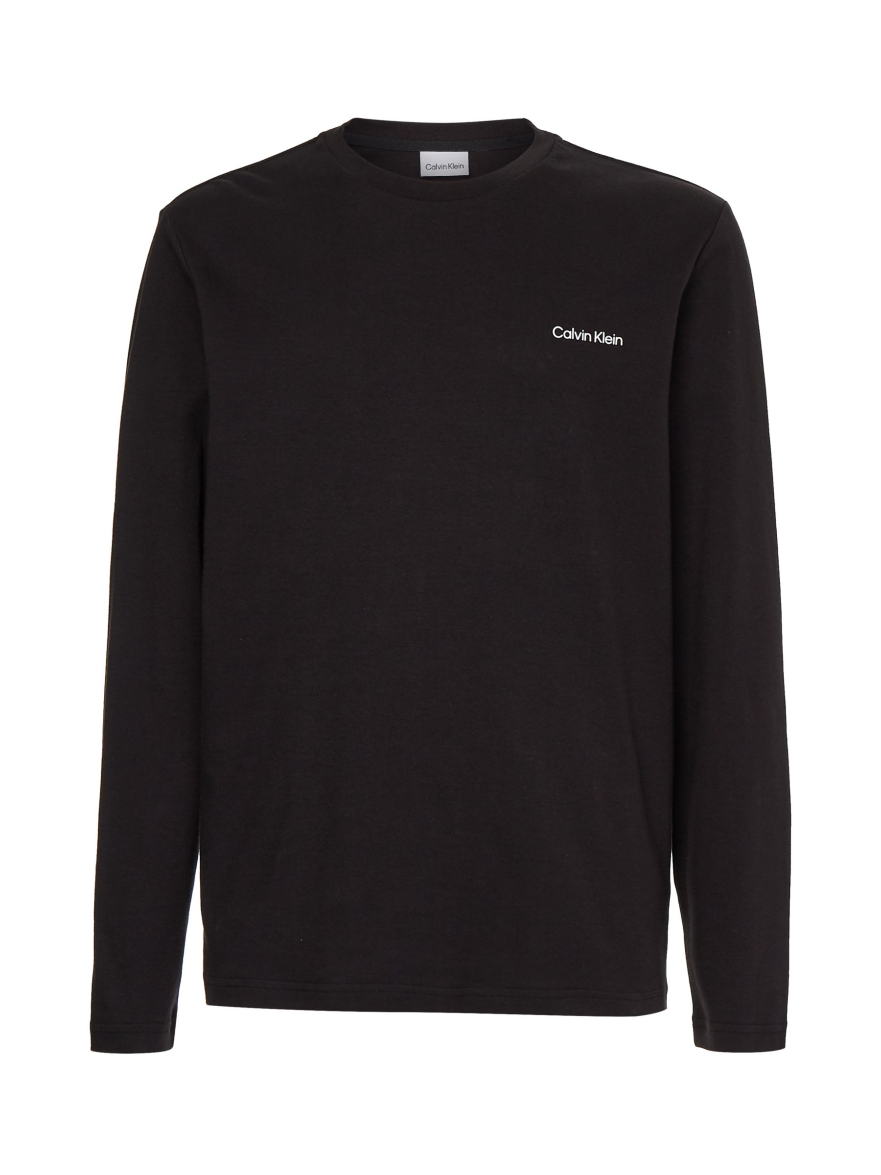 Calvin Klein Interlocking Long Sleeve T-Shirt, CK Black at John Lewis & Partners