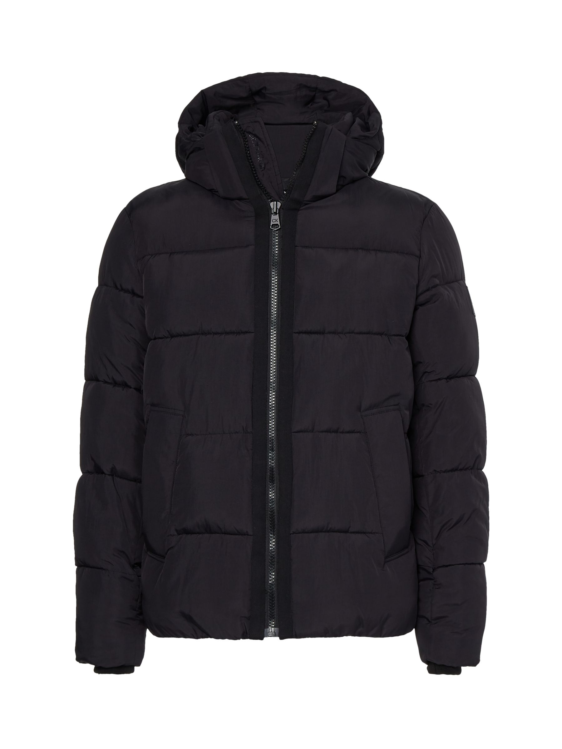 Calvin Klein Crinkled Recycled Puffer Jacket, Ck Black at John Lewis ...