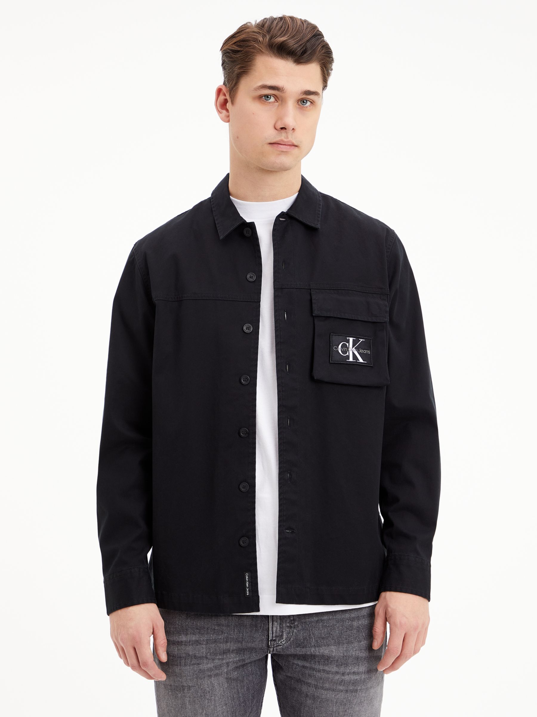 Calvin Klein Jeans Utility Shacket, Ck Black at John Lewis & Partners