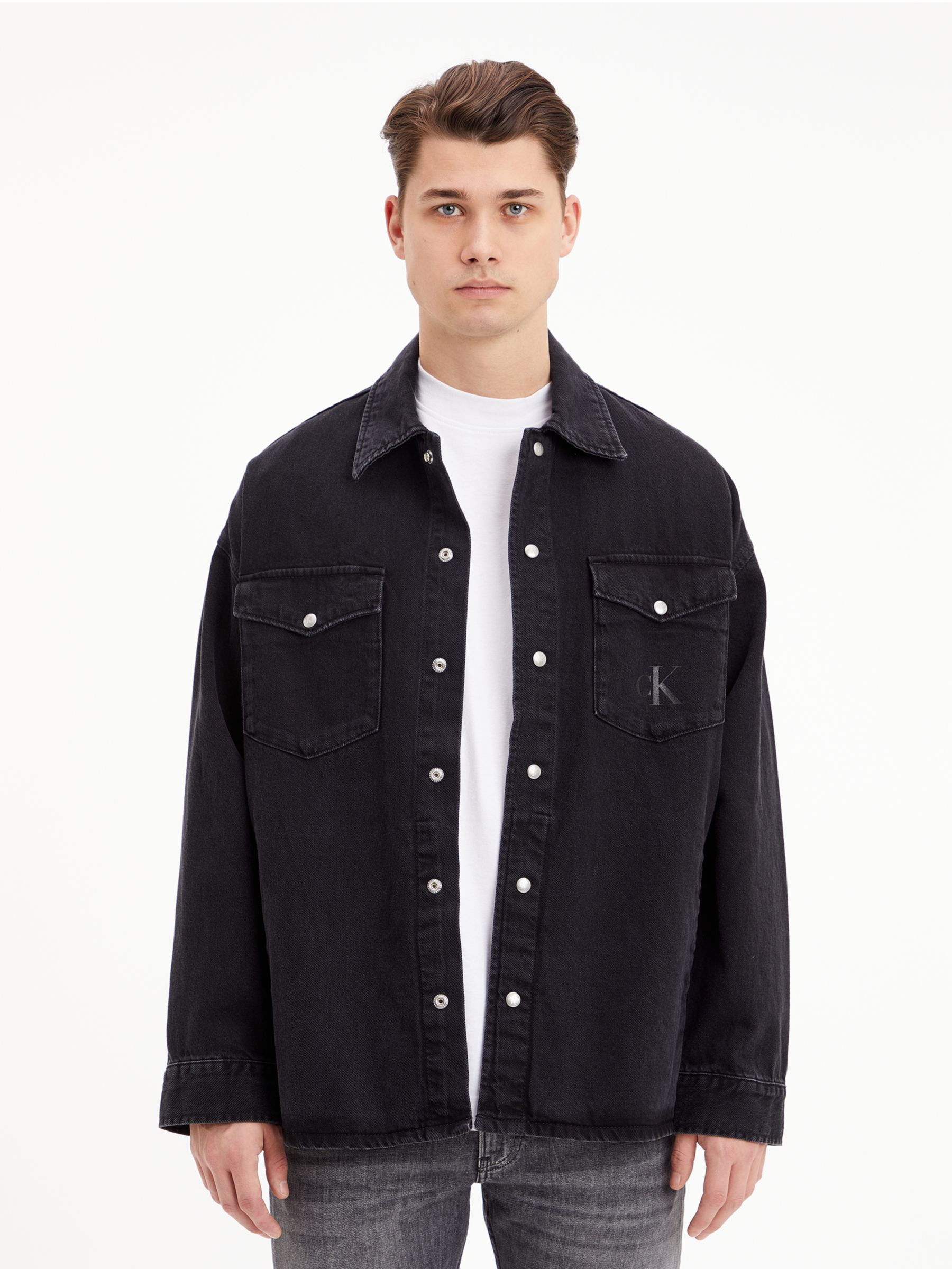 Calvin Klein Jeans Oversized Shacket, Denim Black