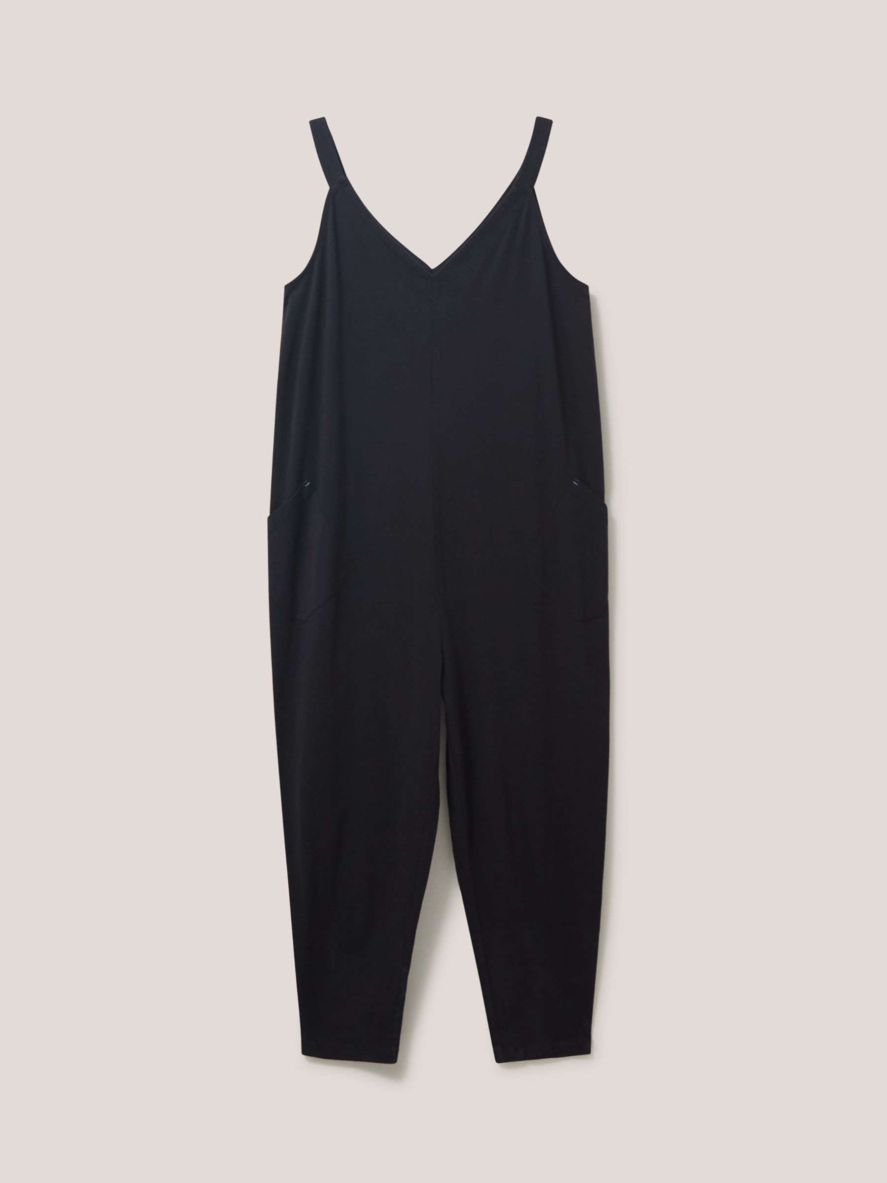 Buy White Stuff Selina Slouchy Jersey Jumpsuit, Pure Black Online at johnlewis.com