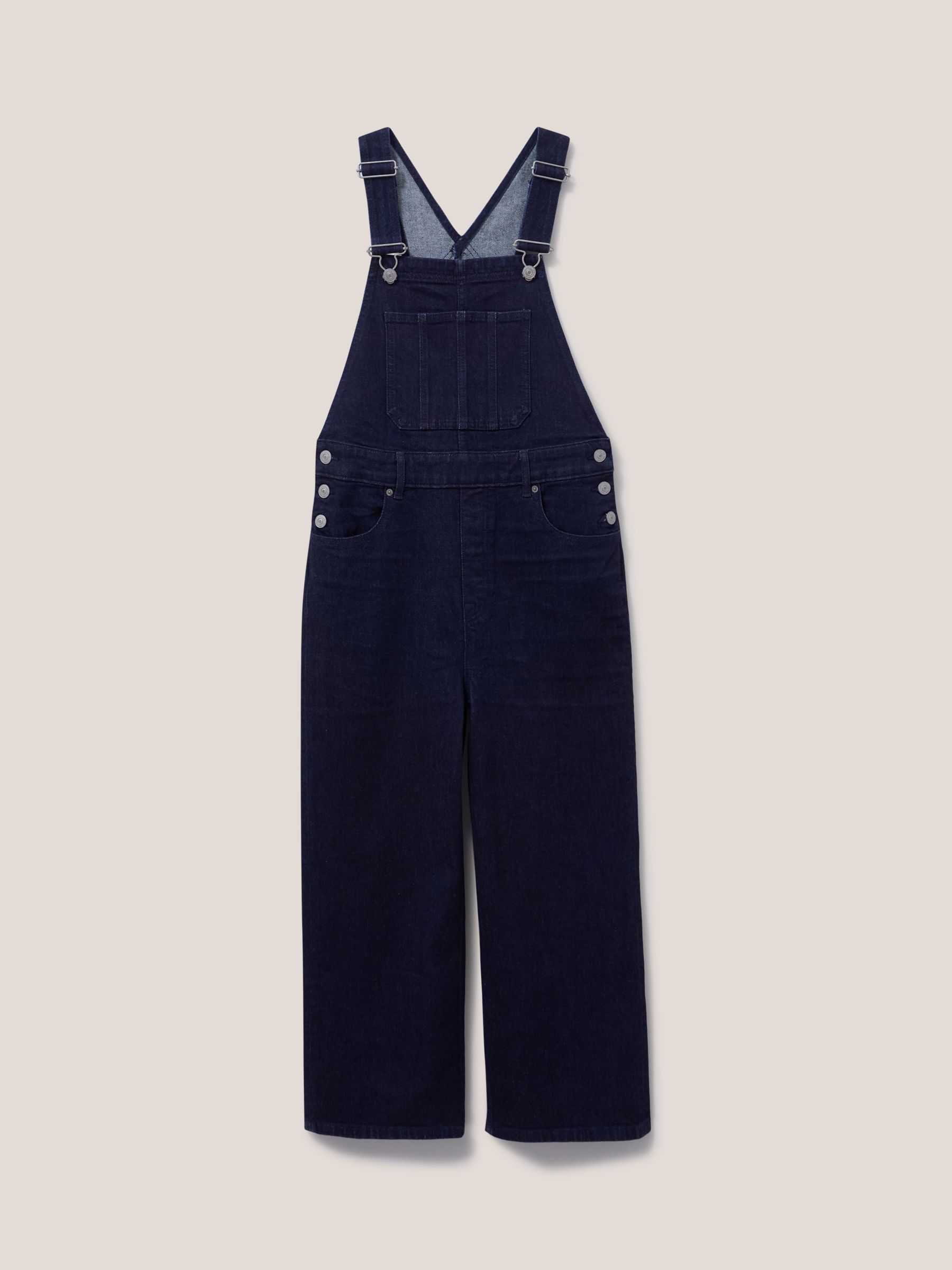 White Stuff Kelly Wide Leg Dungarees, Dark Denim at John Lewis & Partners