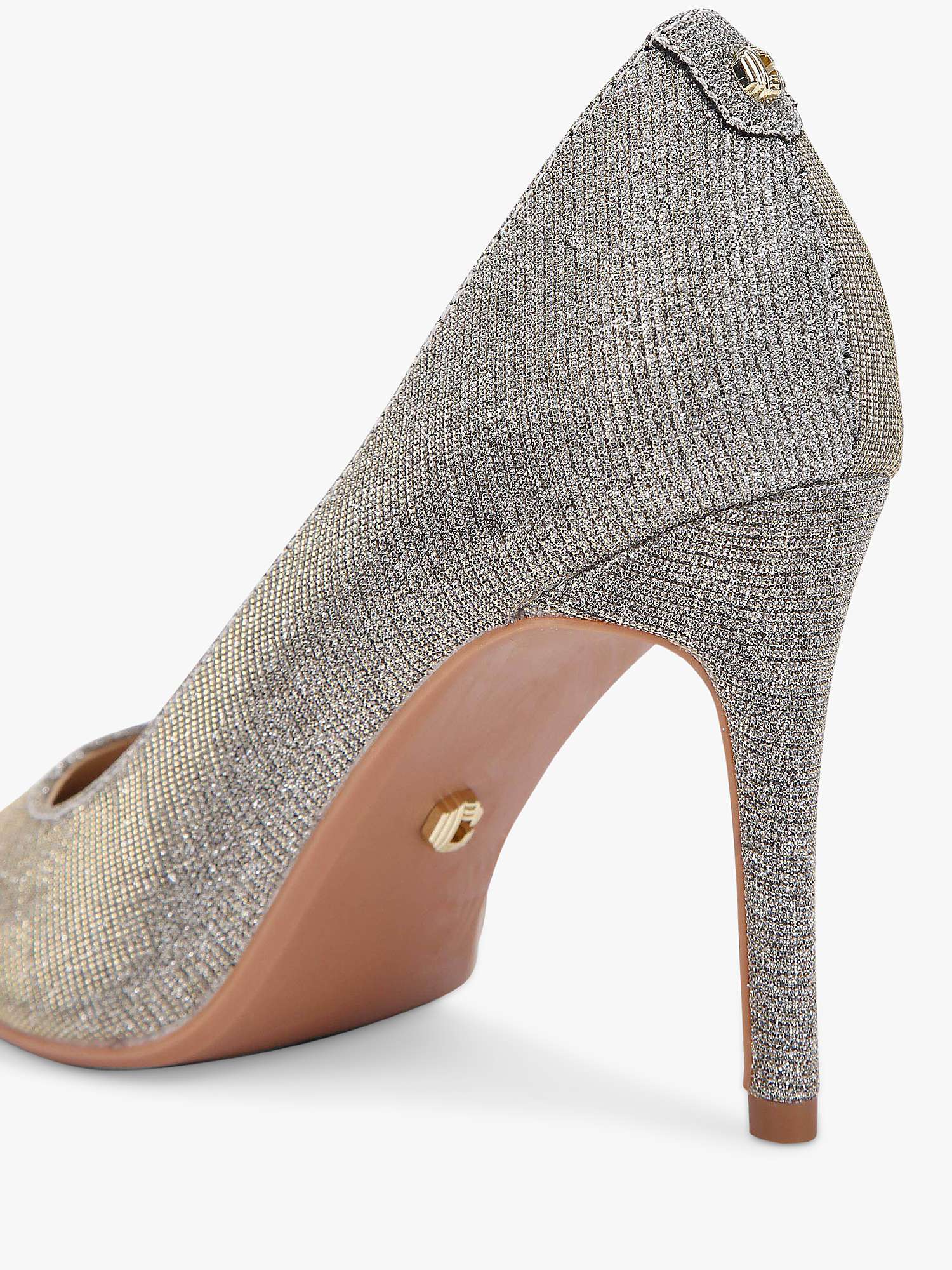 Carvela Classique Embellished High Heel Court Shoes, Silver at John ...