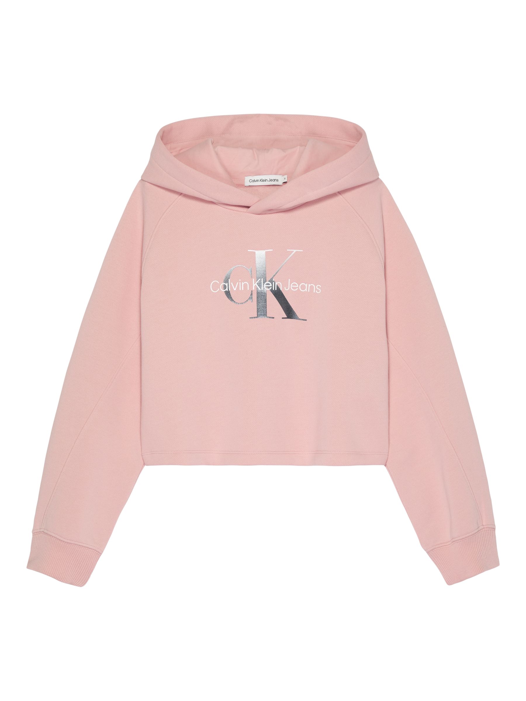 Rechtdoor Maladroit Conciërge Calvin Klein Kids' Signature CK Monogram Logo Hoodie, Pink Blush
