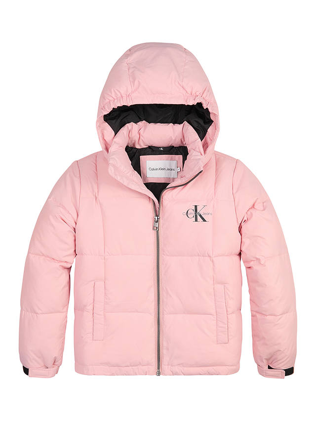 Calvin Klein Kids' Chest Logo Quilted Puffer Jacket, Pink Blush