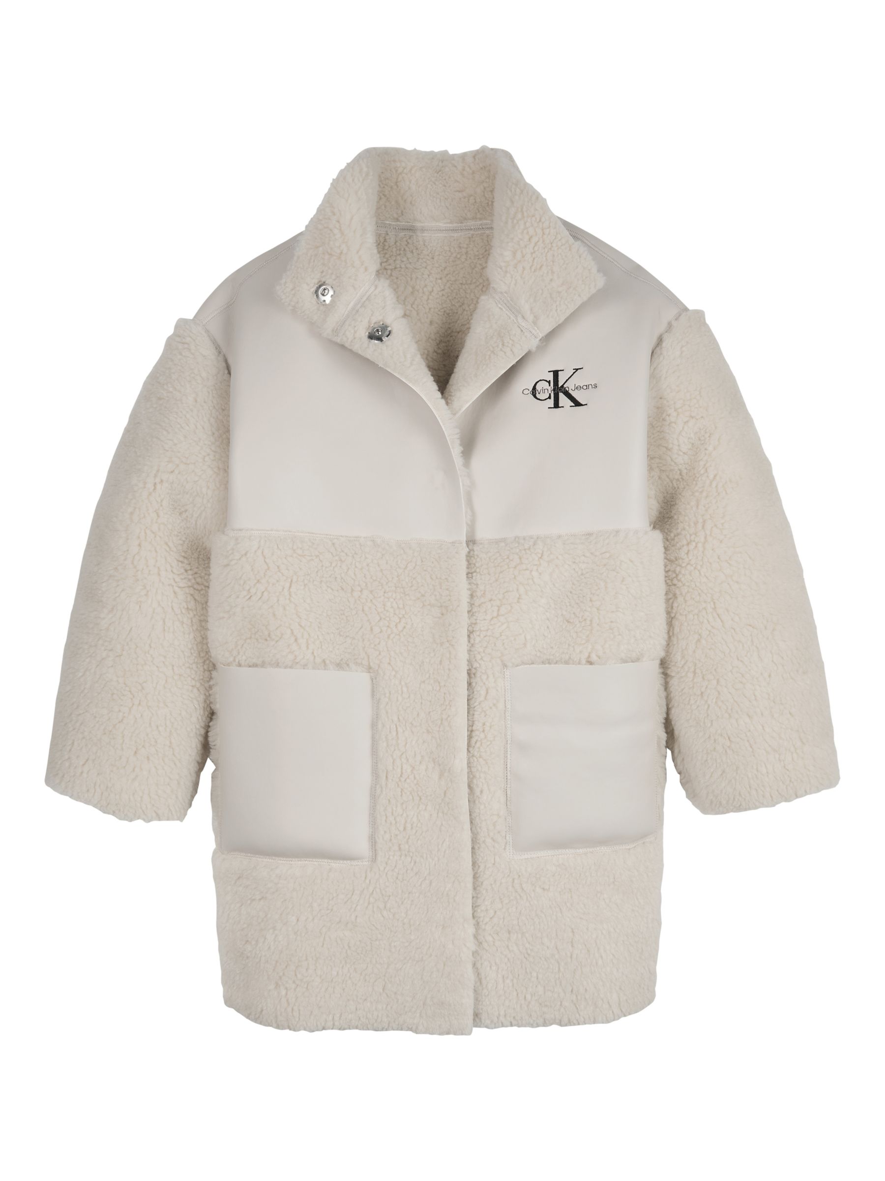 Calvin Klein Kids' Faux Fur Teddy Coat, Eggshell