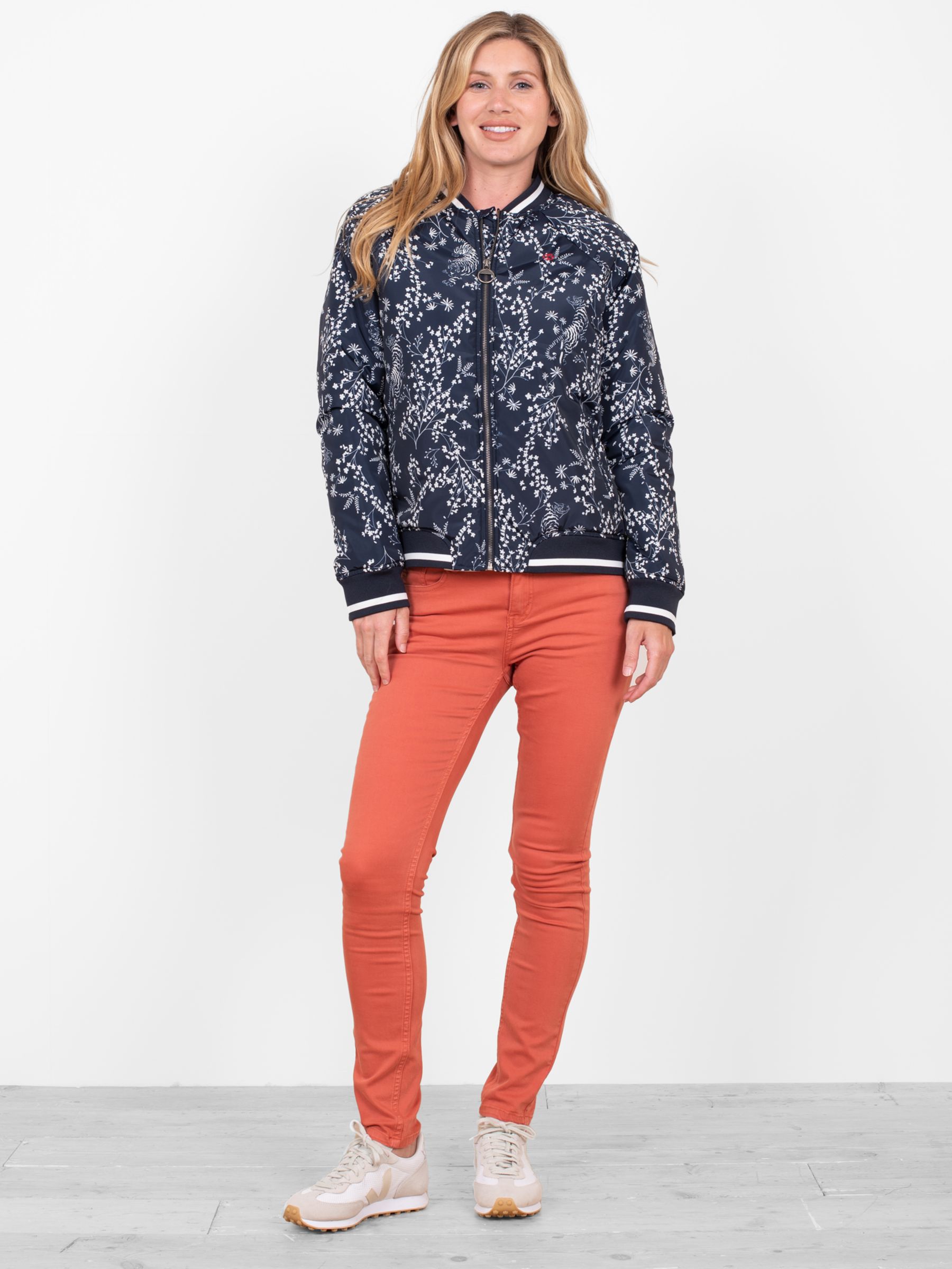 BOSS - Regular-fit bomber jacket in tiger-pattern velvet